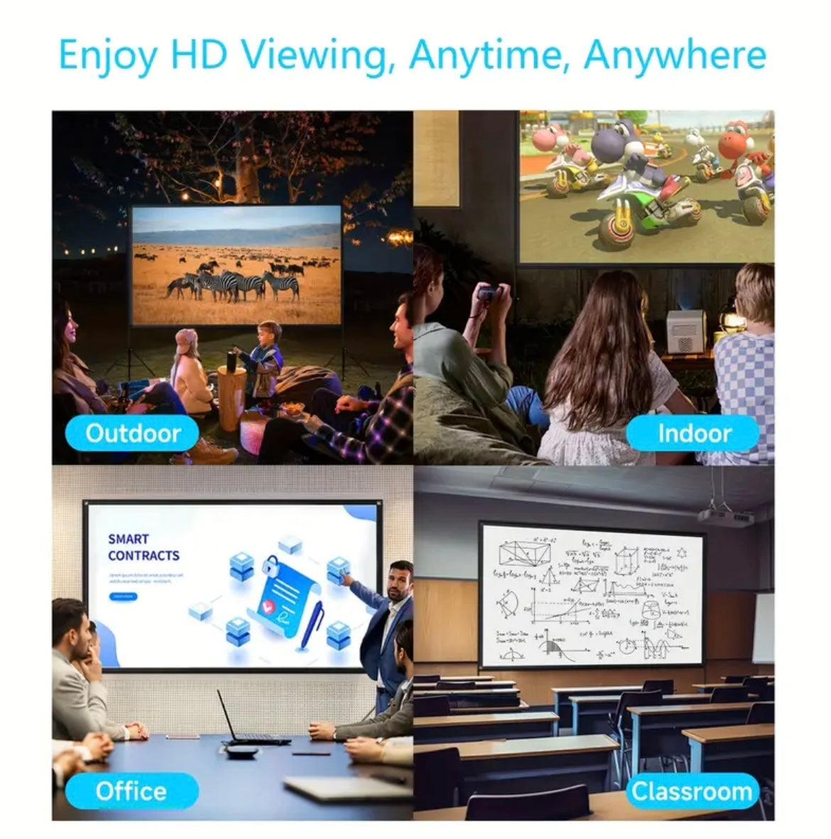 Portable Anti-Light Projector Screen (One Set)