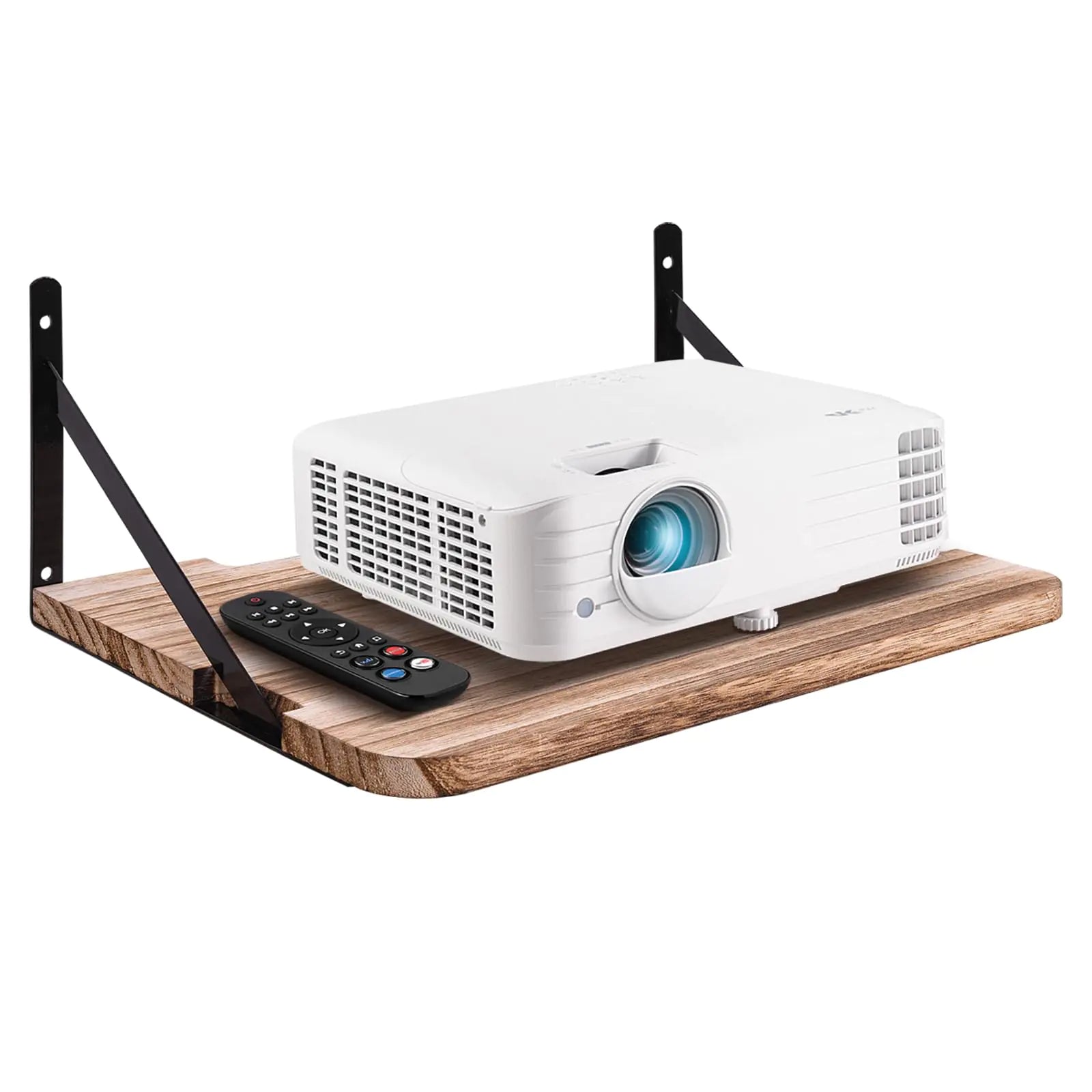 BEARUT Projector Shelf16.2" x 11"(L*W)Projector Wall Mount Floating Shelf Projector StandProjector Rack HolderProjector MountRouter Shelf Modem Cable Box Shelf for Xbox Series PS5 PS4 Wood SS1