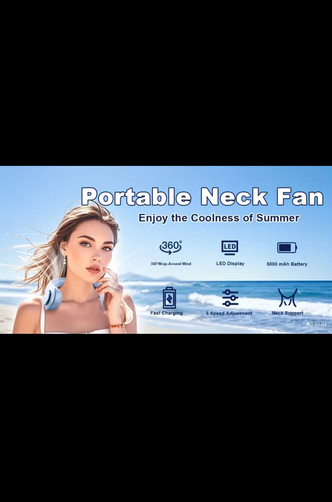 Portable neck fan